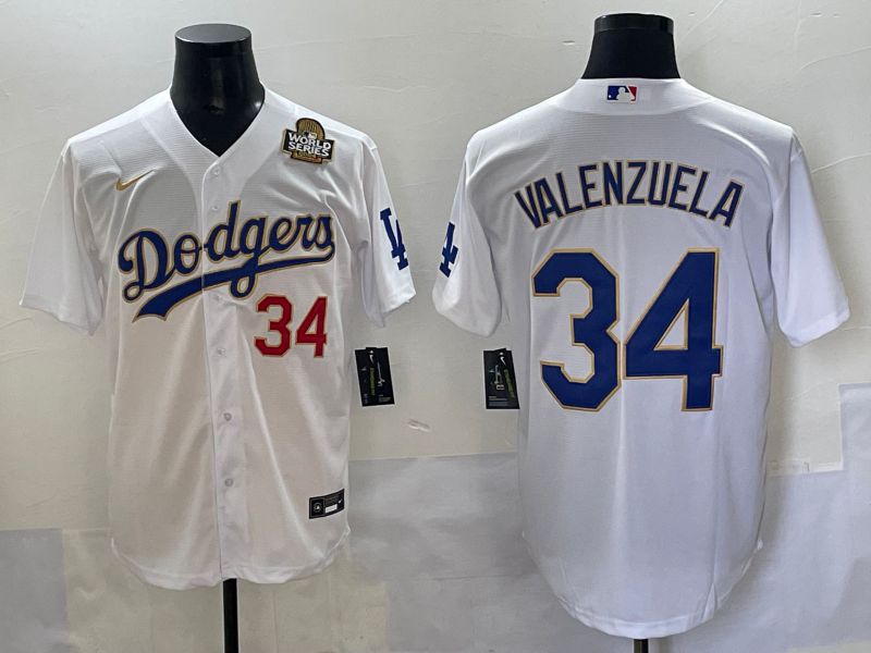 Men 2025 Los Angeles Angels #34 Valenzuela White Gold Game Nike MLB Jersey style 4